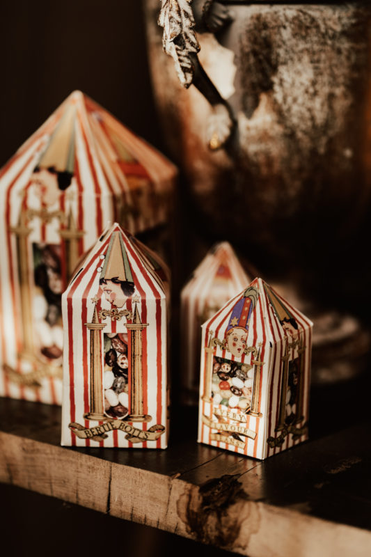 bertie botts every flavour beans box Harry Potter wedding detail on a boho wedding in Germany