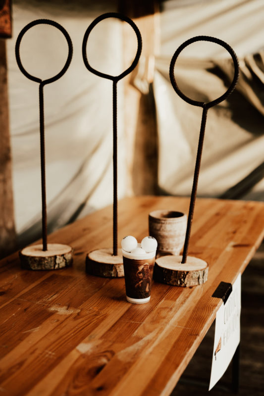 Harry Potter inspired quidditch beer pong at boho festival wedding in Borkum Germany