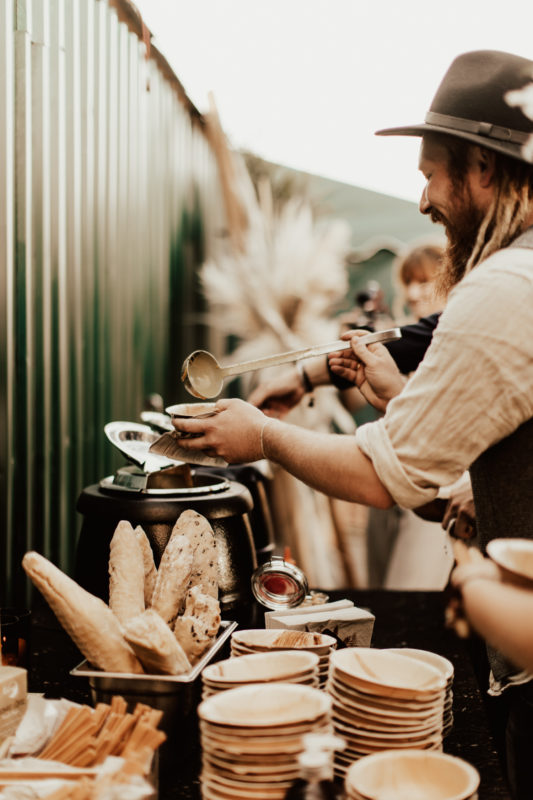 Boho festival wedding in Germany with and food truck