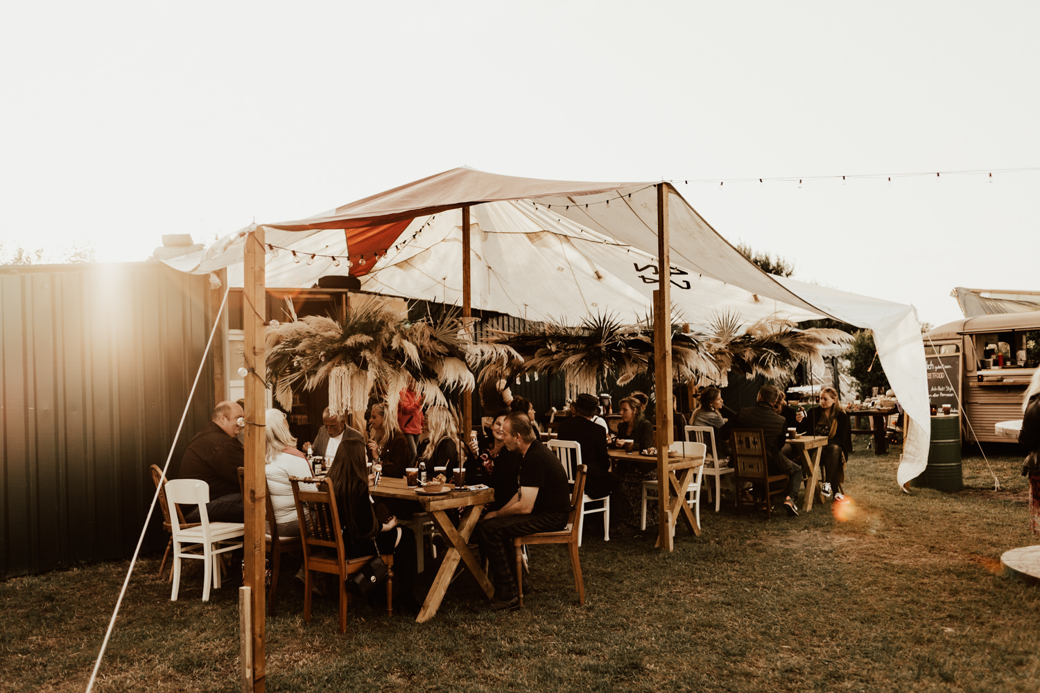 A bohemian festival wedding in Borkum Germany with Harry Potter theme and food truck