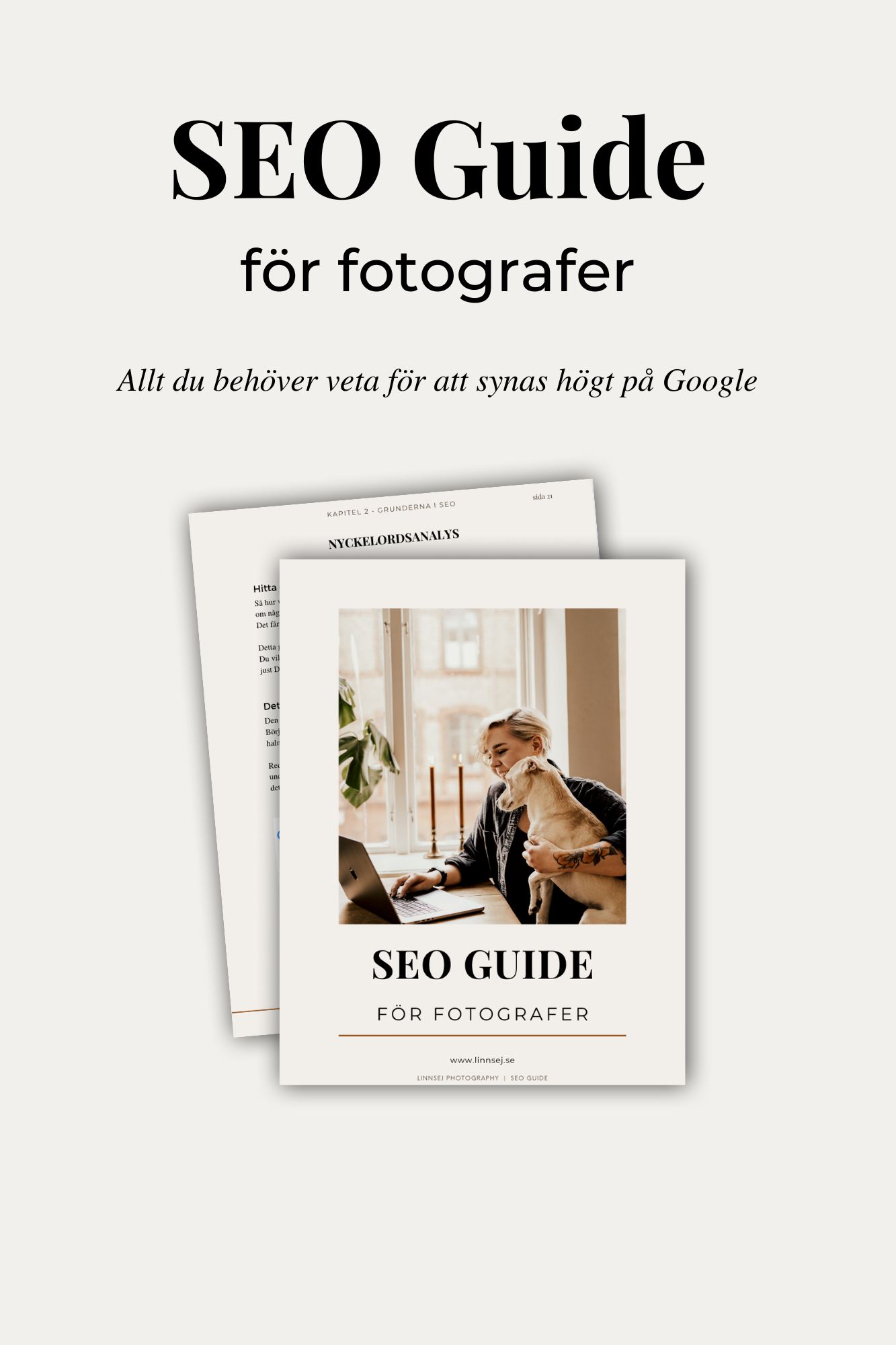 SEO Guide för fotografer och workbook för att synas högre på Google.
